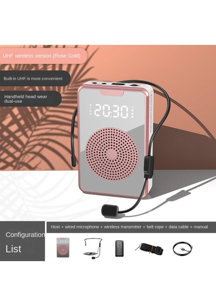 Kablosuz Ses Megafon Amplifikatörü-Gül Altın (Yurt Dışından)