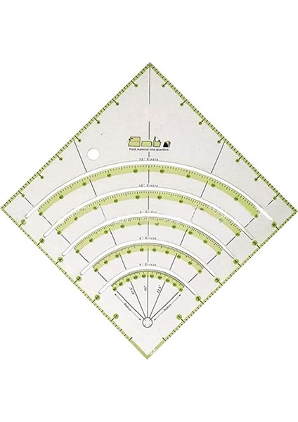 Yaylar ve Fanlar Yorgan Daire Kesici Cetvel, Çok Fonksiyonlu Ark Kesme Patchwork Cetvel Çift Soğuk Çizgili Dıy Araçları (Yurt Dışından) fiyatları