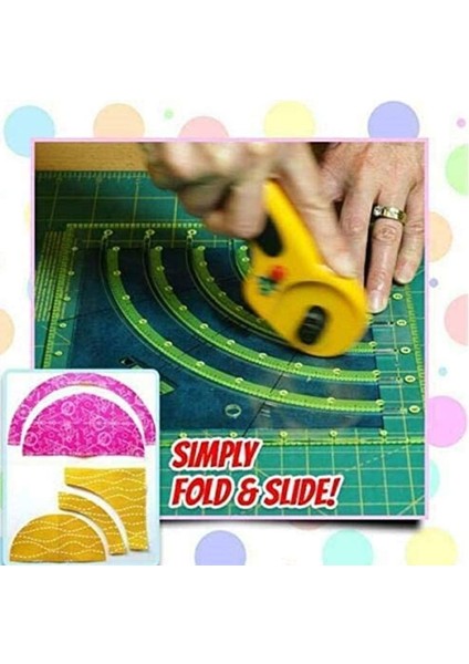 Yaylar ve Fanlar Yorgan Daire Kesici Cetvel, Çok Fonksiyonlu Ark Kesme Patchwork Cetvel Çift Soğuk Çizgili Dıy Araçları (Yurt Dışından) modelleri