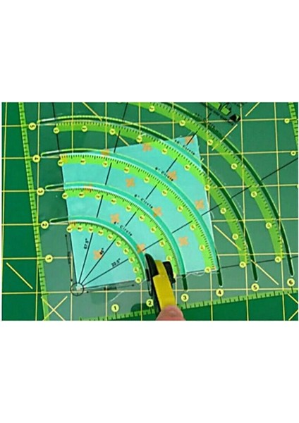 Yaylar ve Fanlar Yorgan Daire Kesici Cetvel, Çok Fonksiyonlu Ark Kesme Patchwork Cetvel Çift Soğuk Çizgili Dıy Araçları (Yurt Dışından) indirimleri