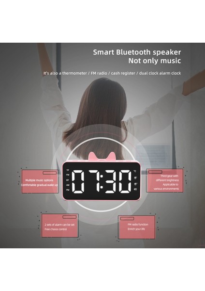 Ev Ofis Beyazı Için Çok Fonksiyonlu Alarm Radyo Saati LCD Ekran (Yurt Dışından)