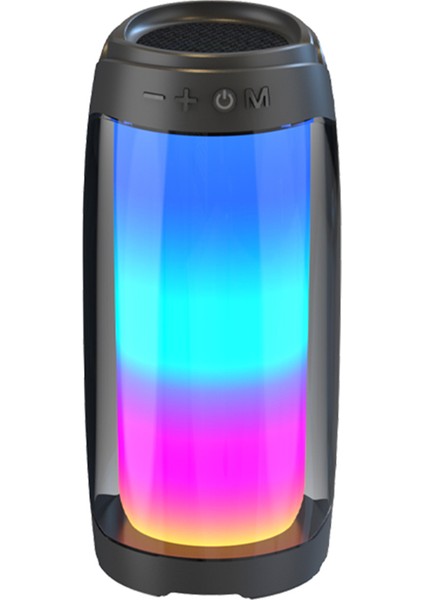 Bluetooth Hoparlör 3D Renkli LED Işık Taşınabilir Hifi Hoparlör (Siyah) (Yurt Dışından)