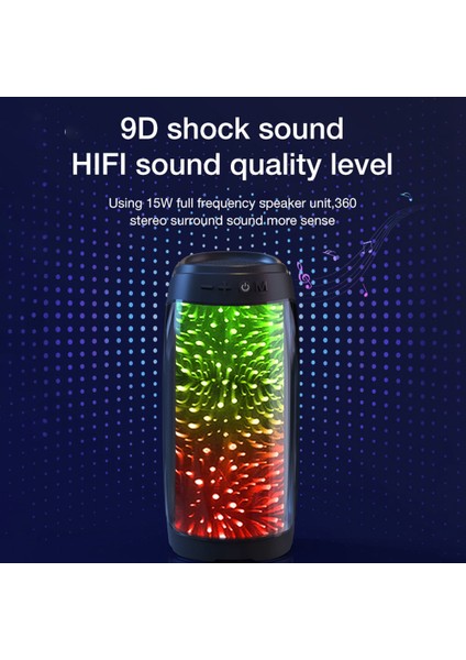 Bluetooth Hoparlör 3D Renkli LED Işık Taşınabilir Hifi Hoparlör (Siyah) (Yurt Dışından) modelleri
