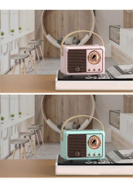 Retro Bluetooth Hoparlör HM11 Klasik Retro Mini Müzik Çalar Pembe (Yurt Dışından)