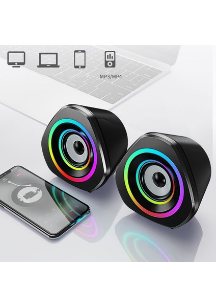 Mini Hoparlör 360 Derece Hi-Fi Ses Efekti 3,5 mm Fiş -A (Yurt Dışından)