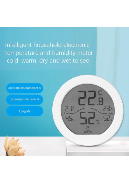 Sıcaklık ve Nem Monitörü-1 x Termometre ve Higrometre-Beyaz (Yurt Dışından)