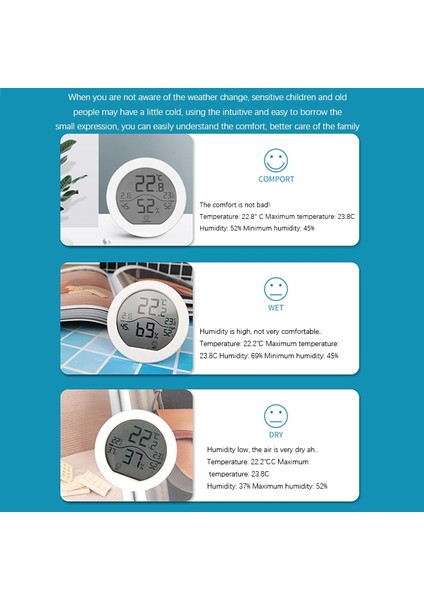 Sıcaklık ve Nem Monitörü-1 x Termometre ve Higrometre-Beyaz (Yurt Dışından) fırsatları