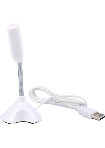 USB Dizüstü Bilgisayar Mikrofonu Ses Mikrofonu Pc Için Yüksek Hassasiyet Mini, Beyaz (Yurt Dışından)