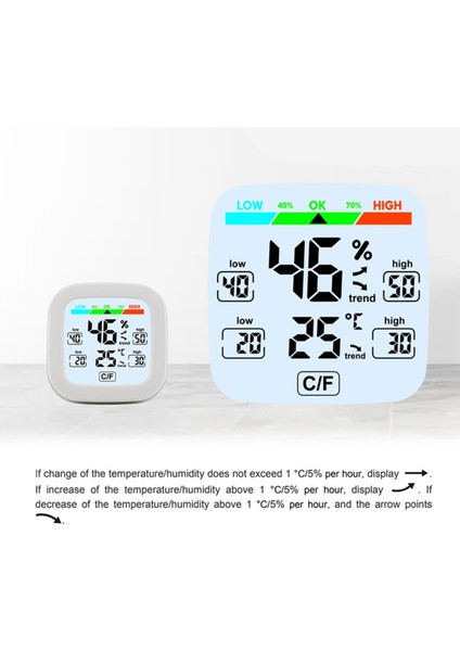 Ev Için Dijital Termometre-1 x Termohigrometre-Beyaz (Yurt Dışından) fiyatları