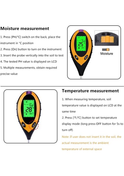 Dijital Ph Nem Toprak Ölçer Işık Sıcaklığı Nem Ph 4 1 Toprak Test Cihazı (Yurt Dışından) fırsatları