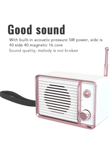 3D Çevresel Mini Ses Bluetooth Çevresel Şarj Edilebilir Ses (Pembe) (Yurt Dışından)
