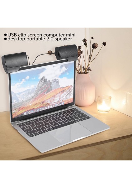 Dizüstü Dizüstü Bilgisayar Için Klip Mini Taşınabilir USB Stereo Hoparlör Soundbar (Yurt Dışından) fiyatları