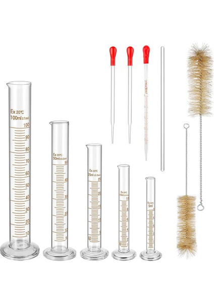Cam Dereceli Ölçme Silindir Seti, 3 Pipet+2 Fırçalı (Yurt Dışından)