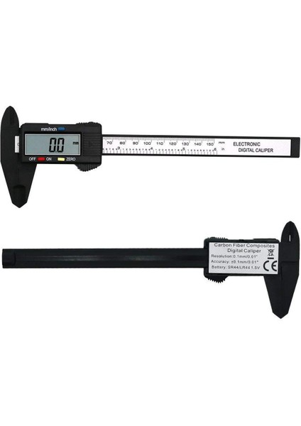 Sıcak 150MM 6 Inç LCD Dijital Kumpas ve Kart Cetvel Elektronik Caon Fiber Sürmeli Kumpas Kural Ölçer Mikrometre Ölçme Aracı (Yurt Dışından)