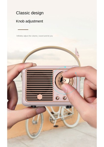 Retro Bluetooth Hoparlör HM11 Klasik Retro Mini Müzik Çalar Bej (Yurt Dışından)