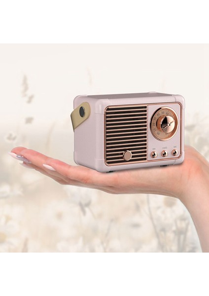 Retro Bluetooth Hoparlör HM11 Klasik Retro Mini Müzik Çalar Bej (Yurt Dışından)