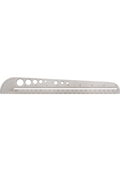 Özel Şekilli Cetvel Paslanmaz Çelik Çok Amaçlı Cetvel Ölçekli Cetvel Ofis Pusula Iletki Iç Altıgen 26.3 cm (Yurt Dışından)