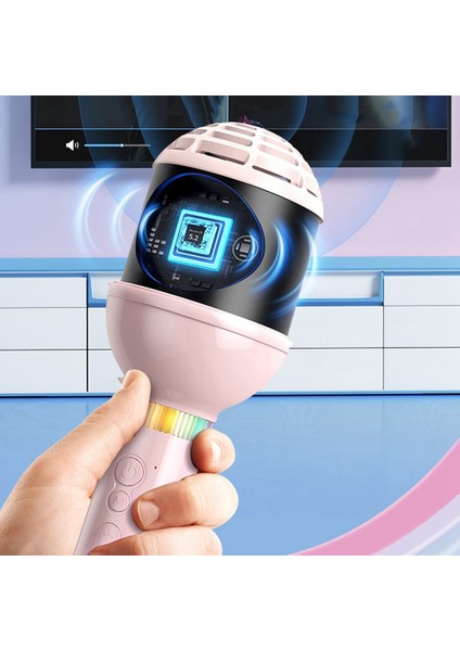 Mikrofon Ses Entegre Akıllı Gürültü Azaltma Hoparlör Pembe (Yurt Dışından)