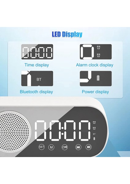 Fm Radyo ve Bluetooth Hoparlörlü LED Dijital Çalar Saat (Yurt Dışından) fiyatları