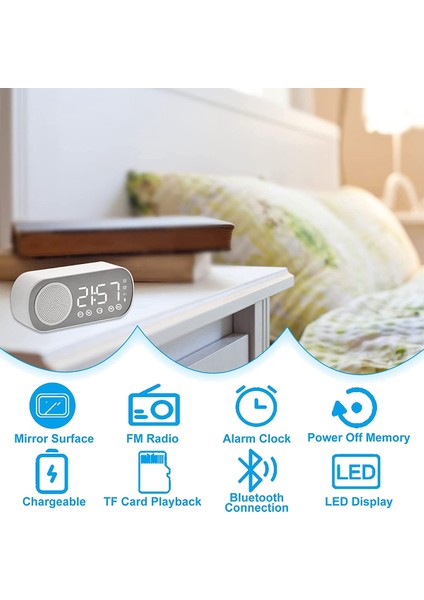 Fm Radyo ve Bluetooth Hoparlörlü LED Dijital Çalar Saat (Yurt Dışından) modelleri