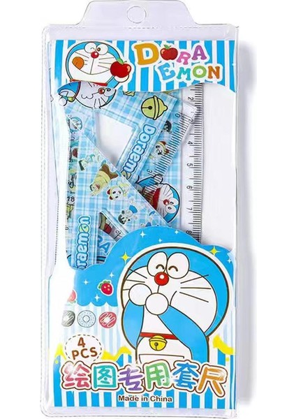 Cetvel Öğrenci Sevimli Karikatür Tek Boynuzlu At Düz Set Cetvel Ikizkenar Üçgen Iletki Net Kırmızı Öğrenme Ölçeği Boyama (Yurt Dışından)