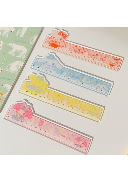 Sanrio Akrilik Cetvel Kt Kedi Yeşim Defne Köpek Desen Öğrenci Şeffaf Kız Kalp Çizim Ölçüm Cetveli (Yurt Dışından) modelleri