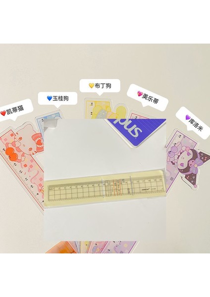 Sanrio Akrilik Cetvel Kt Kedi Yeşim Defne Köpek Desen Öğrenci Şeffaf Kız Kalp Çizim Ölçüm Cetveli (Yurt Dışından) indirimleri