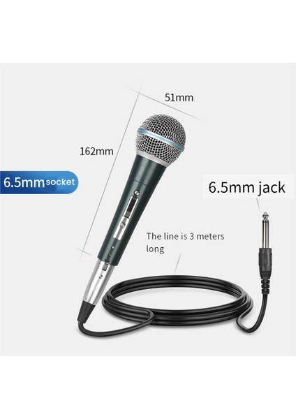 Karaoke Canlı Vokal Performansı Mikrofonu Için Elde Taşınabilir Kablolu Dinamik (Yurt Dışından)