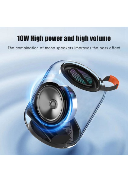 10W Taşınabilir Kablosuzbluetooth Hoparlör Subwoofer Ses Kutusu Beyaz (Yurt Dışından)