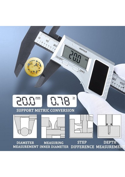 LCD Ekranlı Dijital Sürmeli Kumpas Ölçme Aracı 0-150MM Kumpaslar Ölçme Aracı Sürmeli Kumpaslar Inç/metrik Dönüşüm (Yurt Dışından) modelleri