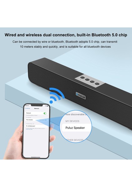 Puluz Soundbar Kablolu ve Kablosuz Bluetooth Ev Çevresel Hoparlör (Yurt Dışından)
