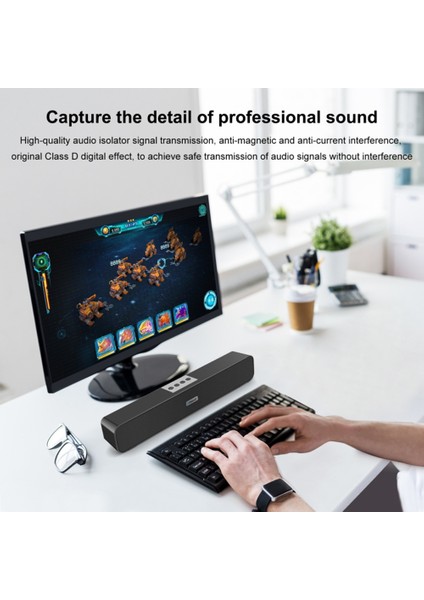 Puluz Duvara Monte Bluetooth Hoparlör Tv Pc Bilgisayar Için Soundbar (Yurt Dışından)