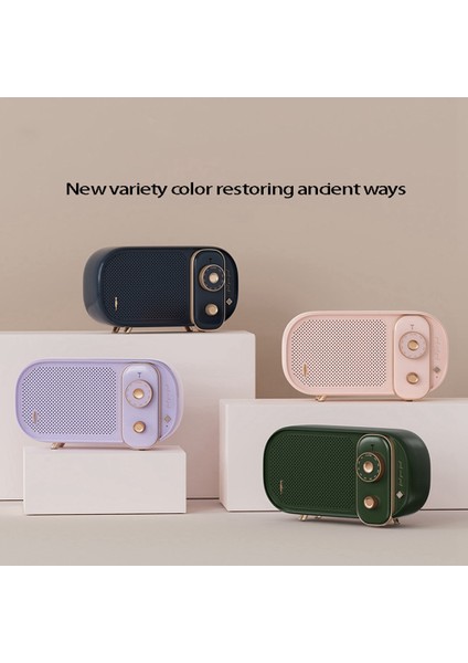 Taşınabilir Bluetooth Hoparlör Retro Mini Ev Subwoofer Hoparlörü, Mavi (Yurt Dışından)