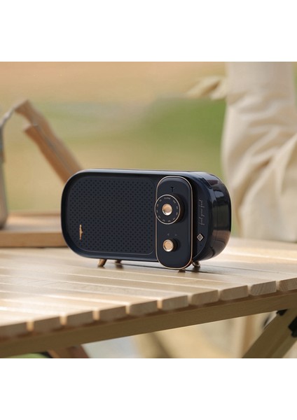 Taşınabilir Bluetooth Hoparlör Retro Mini Ev Subwoofer Hoparlörü, Mavi (Yurt Dışından)