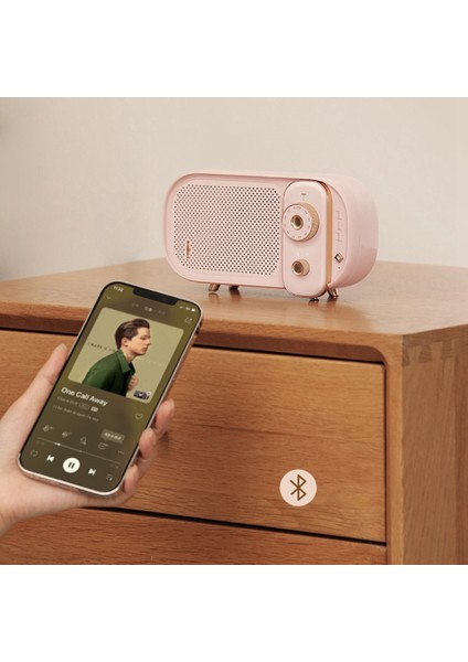 Taşınabilir Bluetooth Hoparlör Retro Mini Ev Subwoofer Hoparlörü, Mavi (Yurt Dışından)