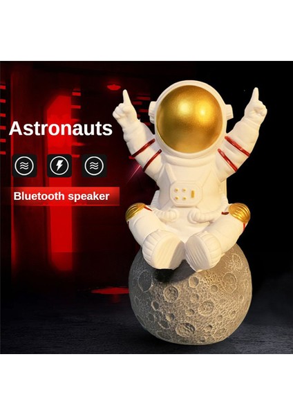 Astronot Kablosuz Bluetooth Hoparlör Kablosuz Ses Kutusu - Gümüş (Yurt Dışından)
