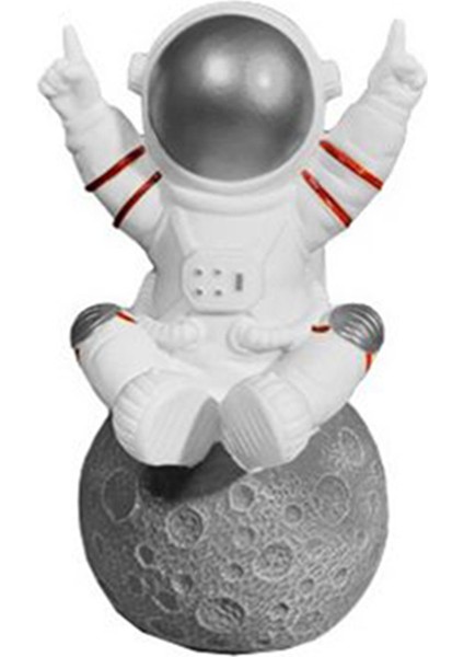 Astronot Kablosuz Bluetooth Hoparlör Kablosuz Ses Kutusu - Gümüş (Yurt Dışından)