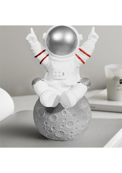 Astronot Kablosuz Bluetooth Hoparlör Kablosuz Ses Kutusu - Gümüş (Yurt Dışından)