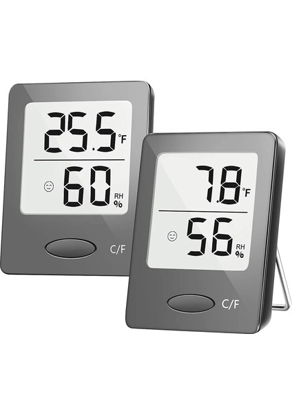 LCD Ekranlı Dijital Termometre Higrometre, Nem Ölçer, 2'li Paket (Yurt Dışından)