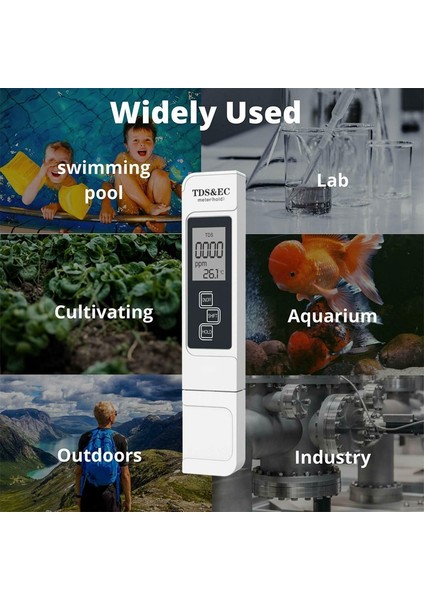 Zoroom Tds Ec Metre Dijital Su Kalitesi Test Cihazı 0-9999 Ppm Ölçüm Aralığı Su Saflığı Sıcaklık Ölçer Test Cihazı (Yurt Dışından) indirimleri