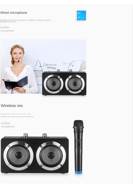 Taşınabilir Bluetooth Ev Sineması Kablosuz Ahşap Hoparlör Çok Renkli (Yurt Dışından)