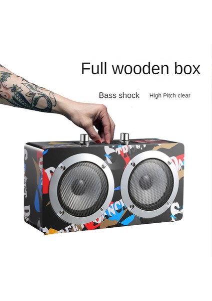 Taşınabilir Bluetooth Ev Sineması Kablosuz Ahşap Hoparlör Çok Renkli (Yurt Dışından) indirimleri