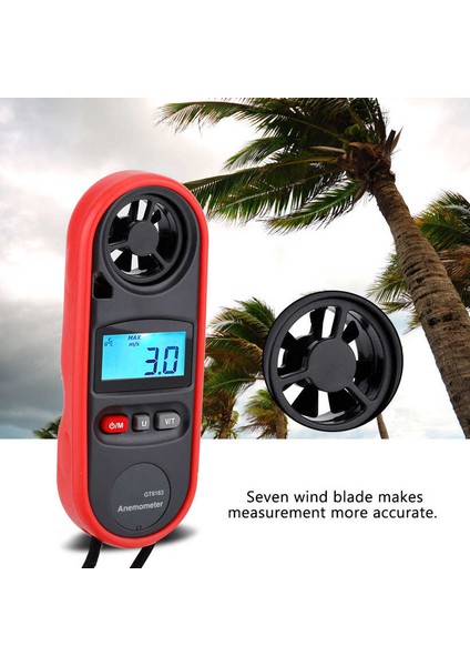 GT8163 El Dijital LCD Taşınabilir Anemometre Rüzgar Hızı Ölçer Sıcaklık Ölçer Termometre (Yurt Dışından) fırsatları