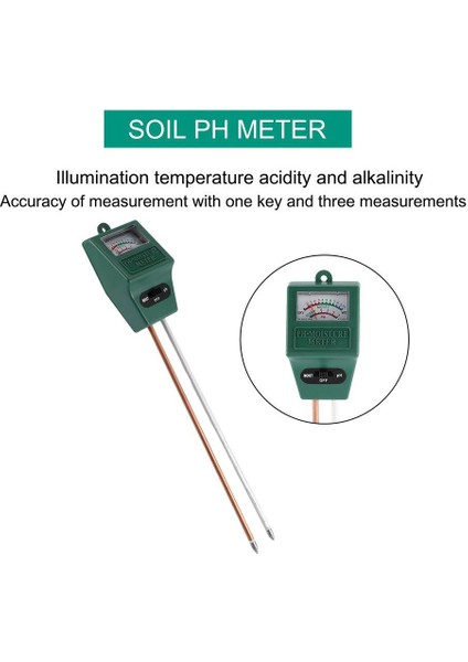 2 In 1 Toprak Higrometre Çift Problu Toprak Test Cihazı Bahçe Nemi Toprak Ph Işık Yoğunluğu Ölçer Test Cihazı Aracı (Yurt Dışından)
