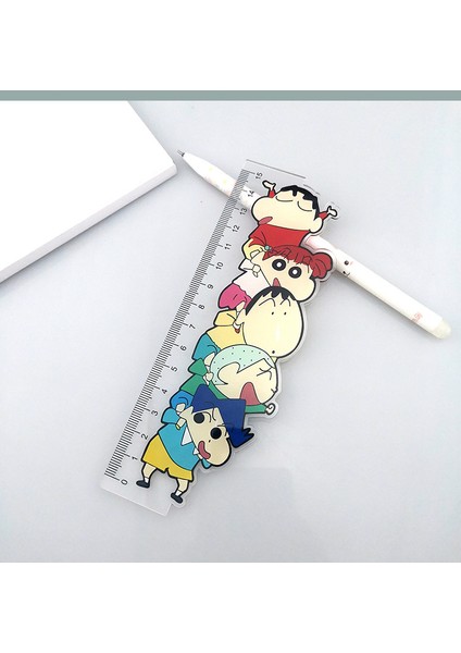 Crayon Shinchan Anime Karikatür Akrilik Öğrenci Cetvel Ofis Şeffaf Cetvel Çizim Ölçüm Cetveli (Yurt Dışından)