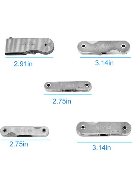 Paslanmaz Çelik Yarıçap Ölçer, Taşınabilir Içbükey Dışbükey Dış Iç Ark Ölçme Aracı Yarıçap Fileto Ölçer Seti (5 Adet), Yarıçap Ölçer (Yurt Dışından) fırsatları