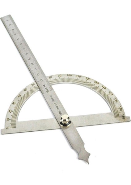 Açı Bulucu Kolları Iletki 0-180 Derece Paslanmaz Çelik Açıölçer Cetvel 14 cm Açı Aracı (Yurt Dışından)