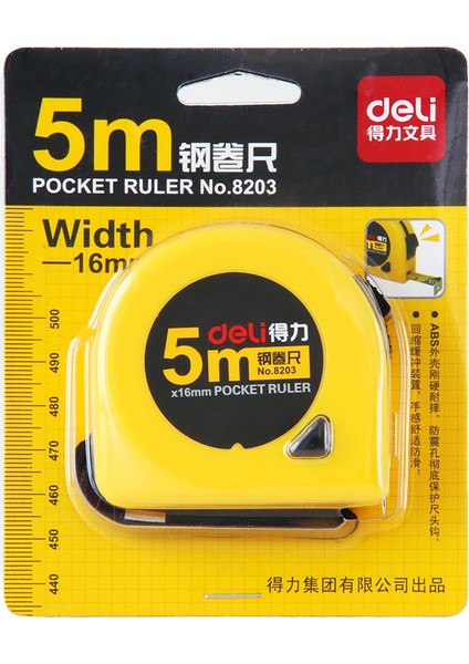 Orijinal Deli 8203 5m Metre Çelik Mezura 8203 Pratik Cetvel Çizim Çizim Aracı 5m Mezura (Yurt Dışından) fırsatları