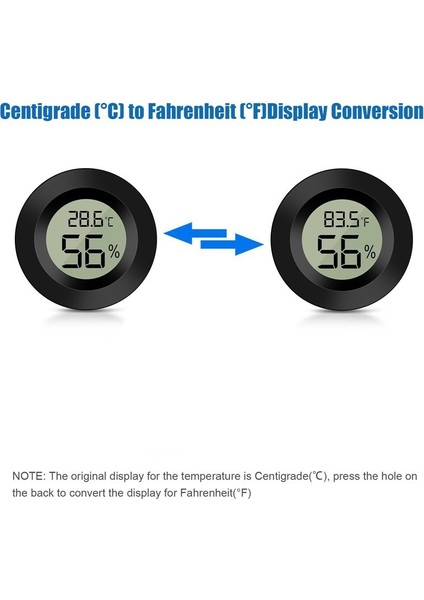 Adet Mini Higrometre Termometre Fahrenheit Veya Santigrat Metre Dijital LCD Monitör Kapalı Oda Yuvarlak Nem Sıcaklık Ölçer Humidors Ev Sera Bebek Odası Sürüngen Kuluçka Makinesi (Yurt Dışından) fırsatları