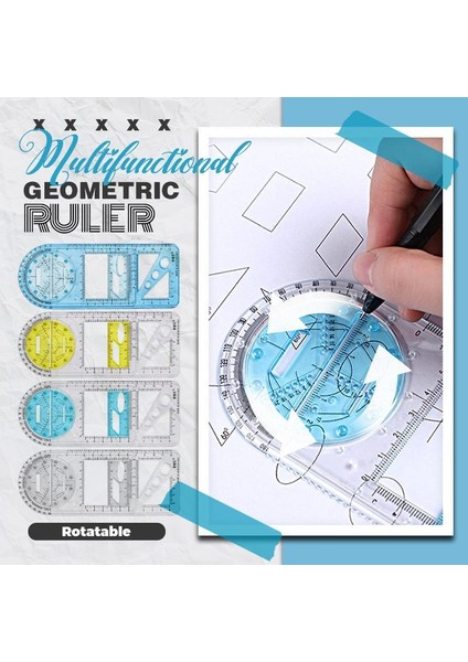 Çok Fonksiyonlu Geometrik Cetveller Springhall Açısı ve Daire Yapıcı Çizim Geometrik Çizim Şablonu Ölçme Cetveli-Beyaz (Tip B) (Yurt Dışından) modelleri